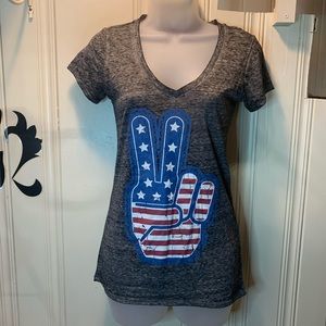 Fifth Sun Americana burnout gray patriotic tee S